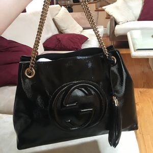 Gucci soho patent leather shoulder bag
